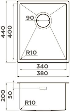 Мойка Omoikiri Taki 38-U/IF-GB нерж.сталь/графит