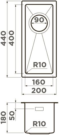 Мойка Omoikiri Taki 20-U/IF-GB нерж.сталь/графит
