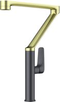 Смеситель Omoikiri Tara-LG-GM латунь/светлое золото/вороненая сталь