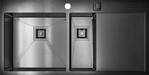 Мойка Omoikiri Akisame 100-2-GM-L вороненая сталь