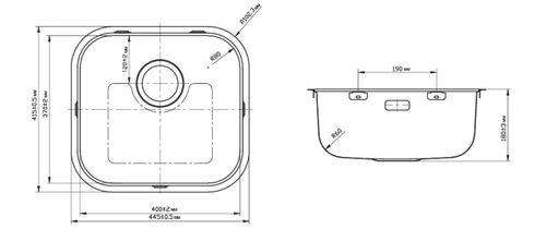Мойка Omoikiri OMI 44-GM нерж. сталь/вороненая сталь, 4993191