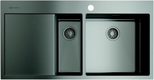 Мойка Omoikiri Akisame 100-2-GM-R нержавеющая сталь/вороненая сталь, 4973104