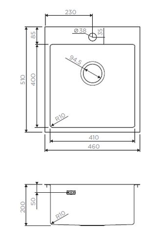 Мойка Omoikiri Akisame 46-IN нерж. сталь/нержавеющая сталь, 4973057