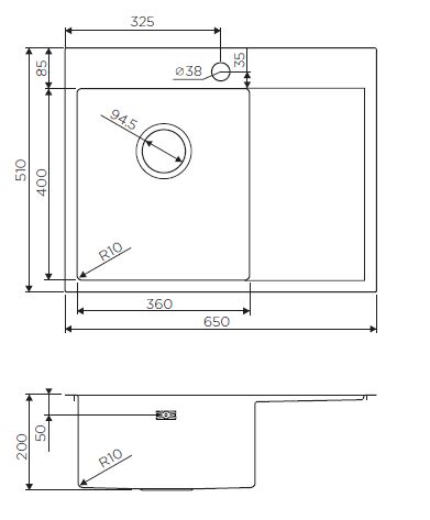 Мойка Omoikiri Akisame 65-IN-L нержавеющая сталь, 4973058