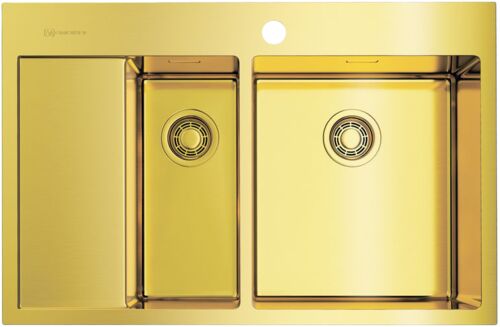 Мойка Omoikiri Akisame 78-2-LG-R нержавеющая сталь/светлое золото, 4973088