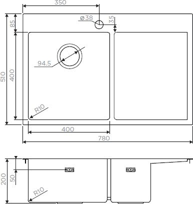 Мойка Omoikiri Akisame 78-LG-L нержавеющая сталь/светлое золото, 4973085