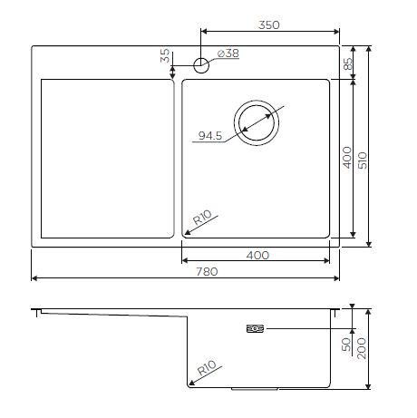 Мойка Omoikiri Akisame 78-LG-R нержавеющая сталь/светлое золото, PVD 4973086
