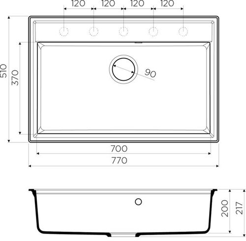 Мойка Omoikiri Daisen 77-GR Artgranit/Leningrad Grey 4993628