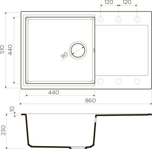 Мойка Omoikiri Daisen 86-PA Artgranit/пастила 4993696