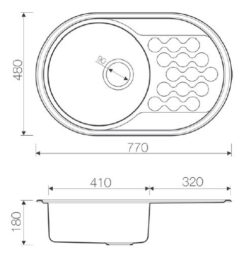 Мойка Omoikiri Kasumigaura 77-IN универсальная/нерж.сталь