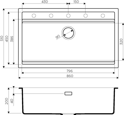 Мойка Omoikiri Kitagawa 86-LB-GB