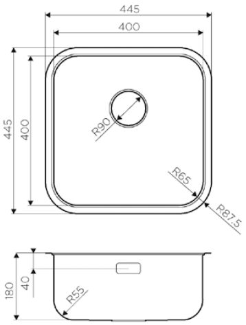Мойка Omoikiri Omi 44-U/IF-IN Quadro нерж. сталь/нержавеющая сталь, 4993494
