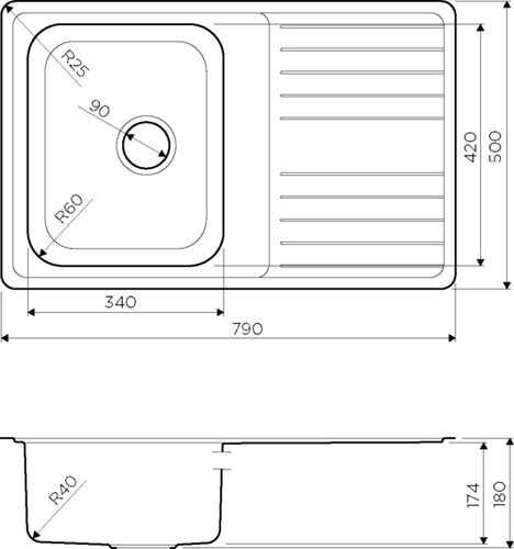Мойка Omoikiri Sagami 79-IN унив./нерж.сталь