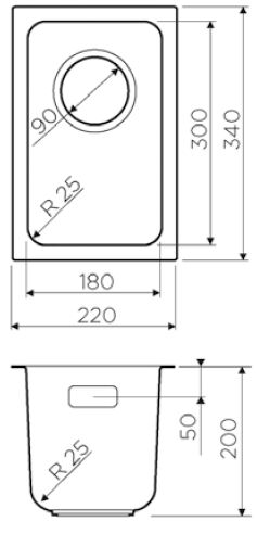 Мойка Omoikiri Tadzava 22-U-IN Quadro нерж. сталь/нержавеющая сталь, 4993503