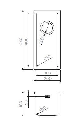 Мойка Omoikiri Taki 20-U/IF-IN нерж. сталь/нержавеющая сталь, 4973042