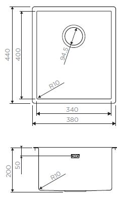 Мойка Omoikiri Taki-38-U/IF-GM нерж. сталь/вороненая сталь, PVD 4973106