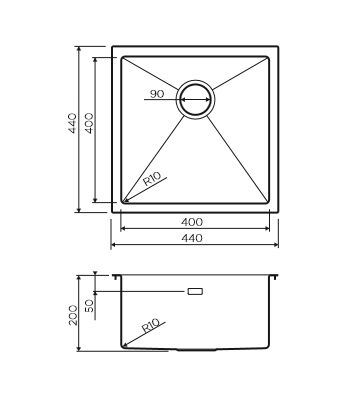 Мойка Omoikiri Taki 44-U/IF-IN нерж. сталь/нержавеющая сталь, 4973044