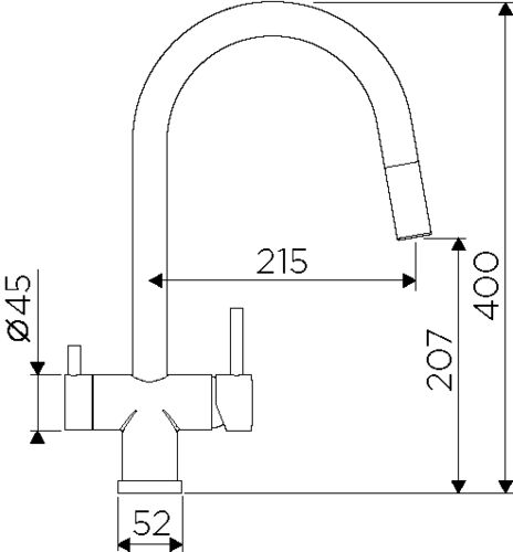 Смеситель Omoikiri Akita S-BN латунь/нержавеющая сталь 4994302
