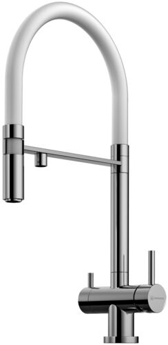 Смеситель Omoikiri Kanto-BN-WH латунь/нерж. сталь/белый гибкий шланг 4994298