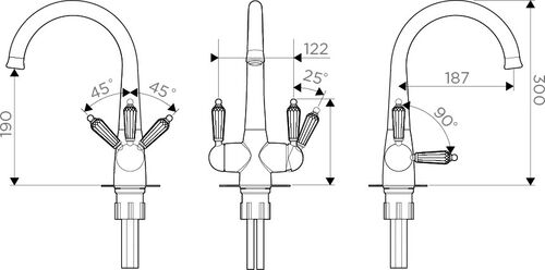 Смеситель Omoikiri Okinawa-2-AB латунь/античная латунь, 4994254