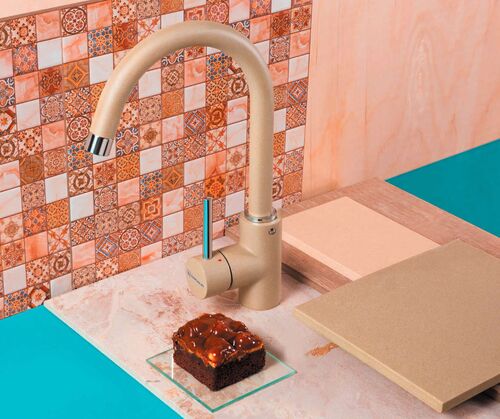 Смеситель Omoikiri Shinagawa-SA латунь/гранит/бежевый, 4994110