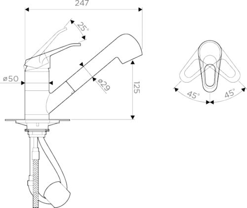 Смеситель Omoikiri Takayama-S латунь/хром, OTA-CR-40