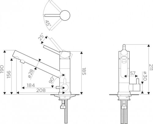 Смеситель Omoikiri Tonami-СН латунь/гранит/шампань, 4994083