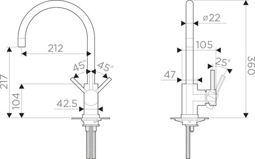 Смеситель Omoikiri Wakayama-PVD-LG PVD Light gold,  OWA-PVD-LG-35
