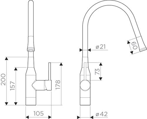 Смеситель Omoikiri Yatomi-BN-GR латунь/нержавеющая сталь/серый