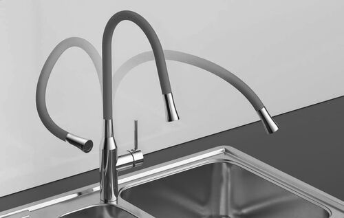 Смеситель Omoikiri Yatomi-BN-GR латунь/нержавеющая сталь/серый