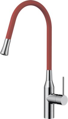 Смеситель Omoikiri Yatomi-BN-R латунь/нерж. сталь/красный шланг, 4994248