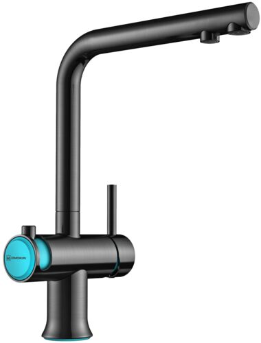 Смеситель Omoikiri Hotaru-B латунь/вороненая сталь/голубой, 4994029