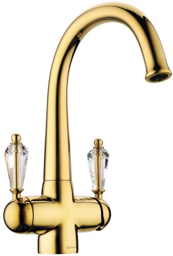 Смеситель Omoikiri Okinawa-G латунь/золото/прозрачный кристалл, 4994016
