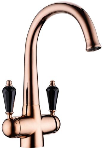 Смеситель Omoikiri OKINAWA-RG-BL латунь/розовое золото/черный кристалл, 4994076