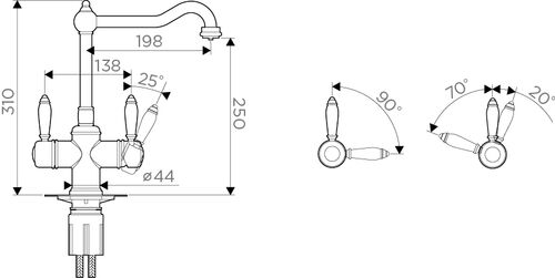 Смеситель Omoikiri Tottori-АB латунь/античная латунь, 4994009